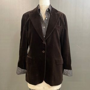 Theory, rich brown velvet jacket. Large